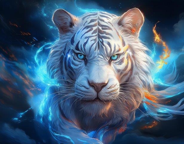 白虎の勇ましい顔