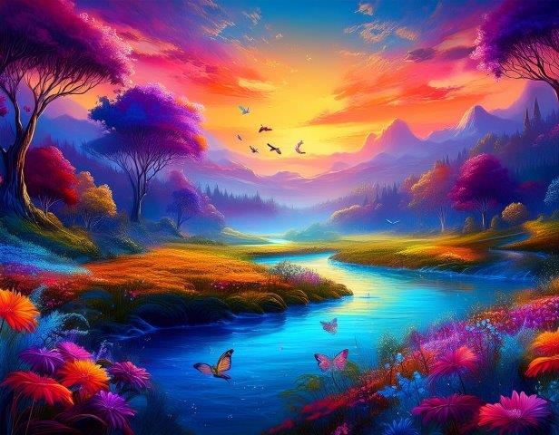 幻想的で色鮮やかな桃源郷