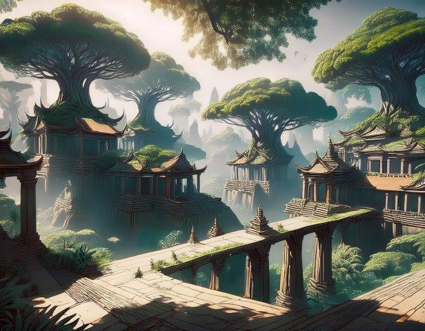 森と同化した東洋の遺跡