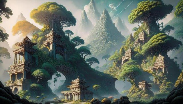 巨樹に浸食された古代都市