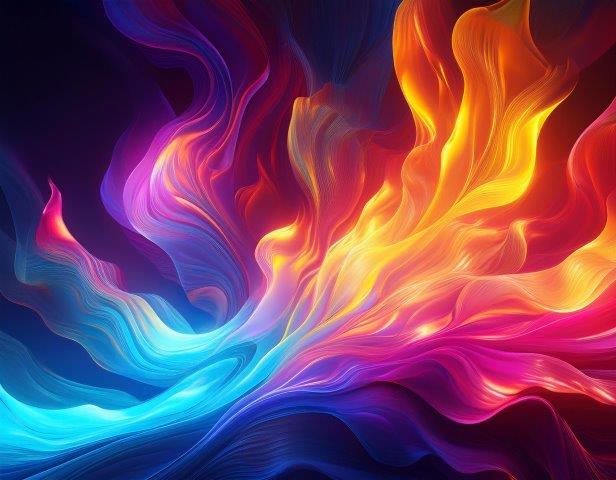 青からオレンジへ炎のグラデーション