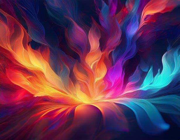 赤、オレンジ、紫、青、炎風テクスチャー