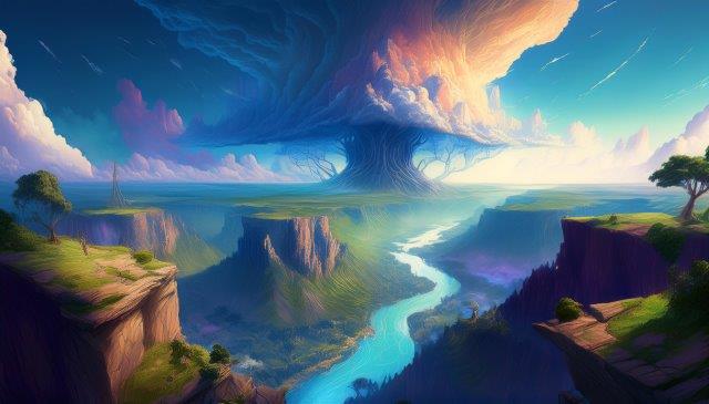 嵐を呼ぶ巨木がそびえたつ高原